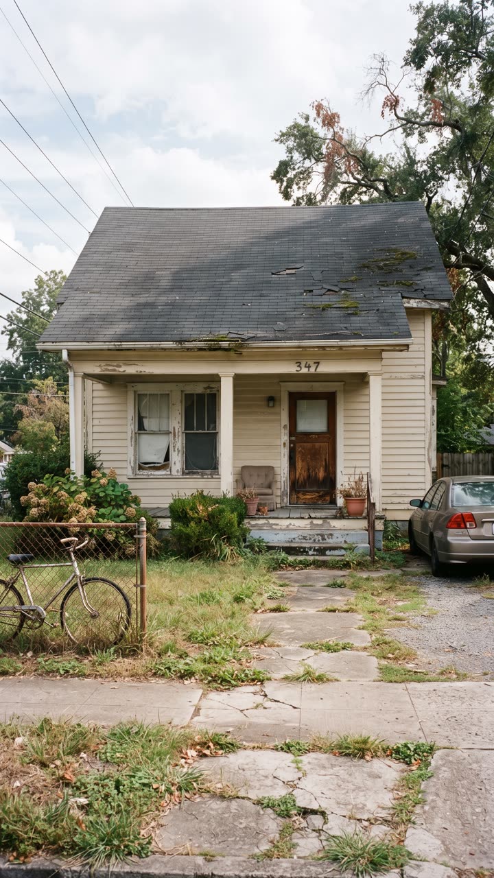 A tired cottage, original photo